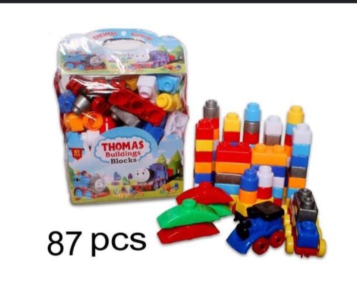 Thomas & Friends Buildings Blocks Set - 87-Piece Educational DIY Train Track, Station, and Construction Toy - Image 4