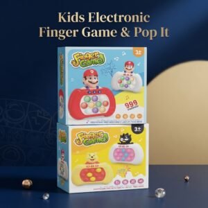 Kids Electronic Finger Game & Pop It Console – Interactive Light-Up Sensory Fidget Toy with Multiple Game Modes, Sound Effects & Cartoon Character Design for Kids