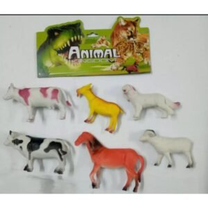 Animal Kingdom Farm Animal Figurine Set - 6-Piece Plastic Farm Yard Animals Toys Including Cows, Horse, Goat, and Sheep