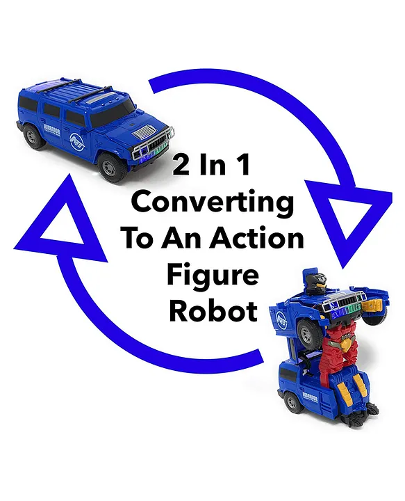 Transforming Robot Car Toy for Kids – 2-in-1 Blue Warrior Vehicle & Robot Action Toy - Image 3