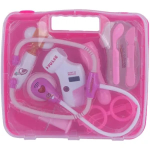 Kids Pretend Play Doctor Kit in Carry Case | Interactive Medical Playset with Stethoscope, Pulse Meter & Medical Tools for Toddlers (Pink)