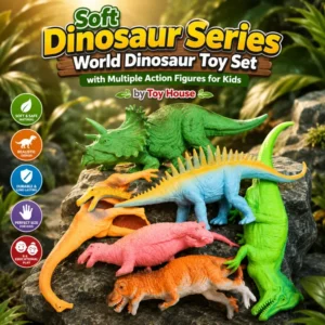 Toy House Soft Dinosaur Series World Dinosaur Toy Set – Realistic, Safe, & Durable Action Figures for Kids & Educational Play