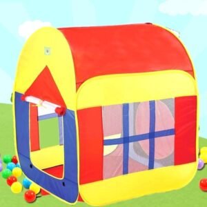 Baby World Elegant Tent Series Play House – Portable Indoor & Outdoor Pop-Up Kids Castle Tent with Roll-Up Door and Mesh Windows
