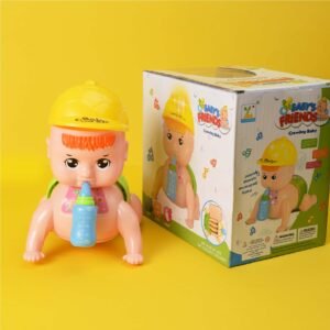 Musical Crawling Baby Doll Toy with Feeding Bottle, Lights & Sound – Interactive Baby Doll for Kids