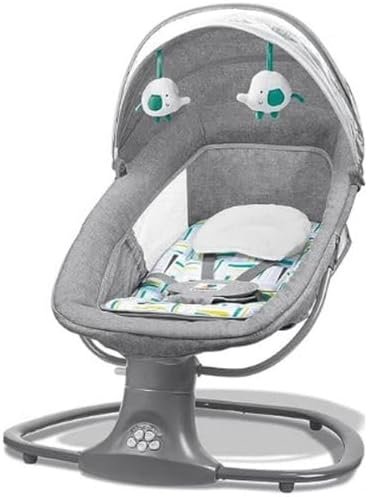 3-in-1 Baby Bouncer Rocker Seat with Canopy & Hanging Toys - Image 2