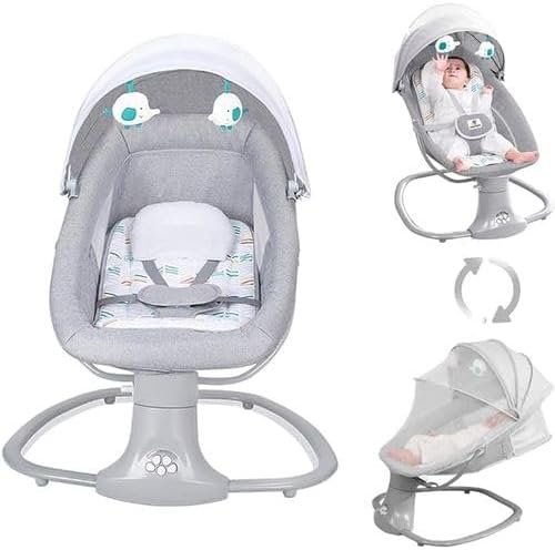 3-in-1 Baby Bouncer Rocker Seat with Canopy & Hanging Toys - Image 3