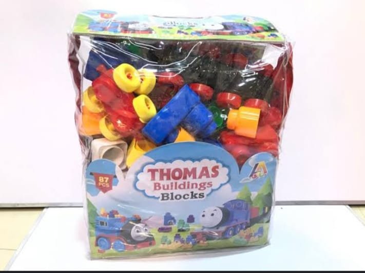 Thomas & Friends Buildings Blocks Set - 87-Piece Educational DIY Train Track, Station, and Construction Toy - Image 2