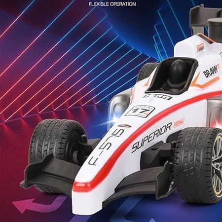 Remote Control Formula Race Car Toy for Kids | RC F1 Racing Car with LED Lights, Spray Effect & Rechargeable Battery - Image 4