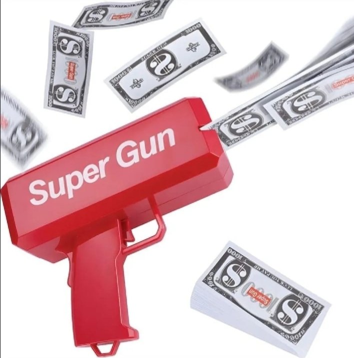 Red Money Gun Cash Cannon Toy | Party Money Dispenser Blaster with Prop Cash Notes for Weddings, Birthdays & Events (Red) - Image 3