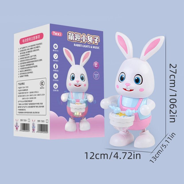 Interactive Dancing Rabbit Toy for Kids – Musical Light Up Bunny with Drum, Walking & Dancing Action | Battery Operated Educational Toy - Image 3