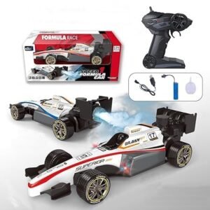 Remote Control Formula Race Car Toy for Kids | RC F1 Racing Car with LED Lights, Spray Effect & Rechargeable Battery