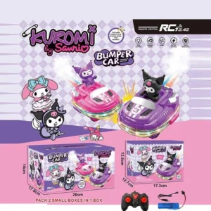Kuromi Bumper Car Set for Kids | 2-Pack RC 2.4G Remote Control Bumper Cars with Lights & Music
