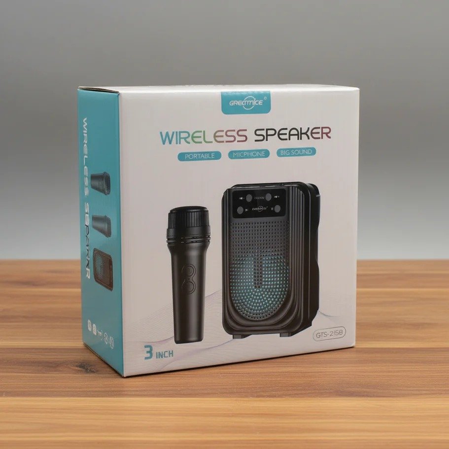 Portable Wireless Bluetooth Speaker with Wireless Microphone – Rechargeable Mini Karaoke Speaker, Portable PA Sound System - Image 3
