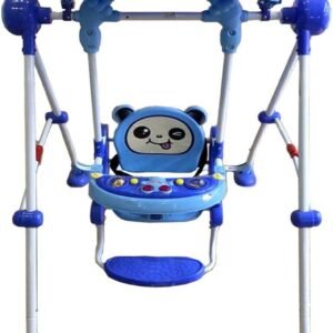 Baby Swing Jumper with Music & Toy Tray | Infant Baby Bouncer Walker with Footrest, Canopy & Interactive Play Center