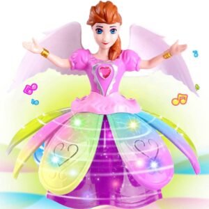 Magical Dancing Princess Toy – 360° Rotating Bump & Go Action with Flashing Lights & Music