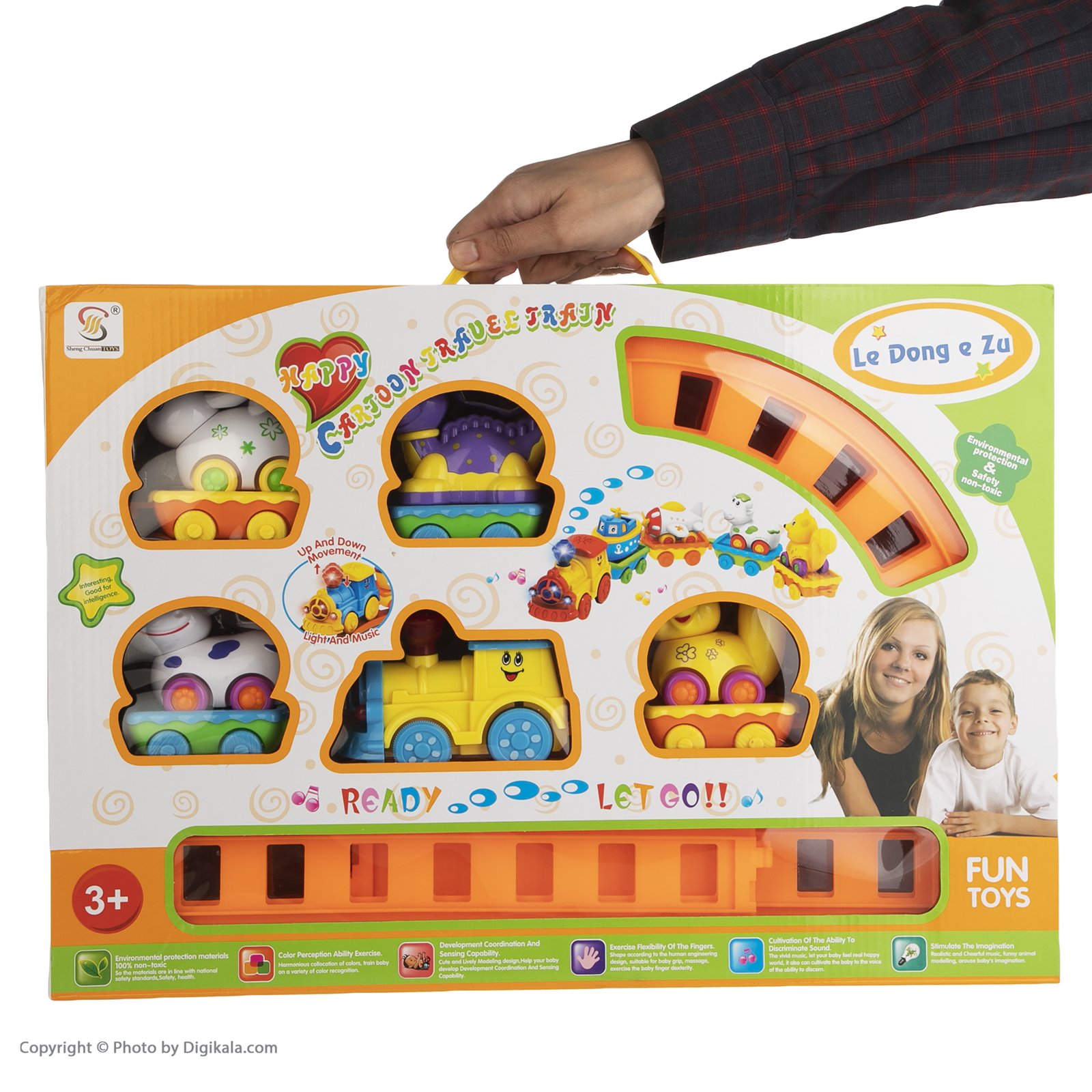 Le Dong e Zu Happy Cartoon Travel Train Toy with Tracks, Lights & Music | Educational Electric Railway Set for Kids - Image 2