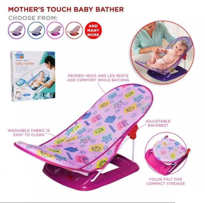 Motherβs Touch Baby Bather | Adjustable Foldable Baby Bath Seat with Padded Head & Leg Support - Image 2
