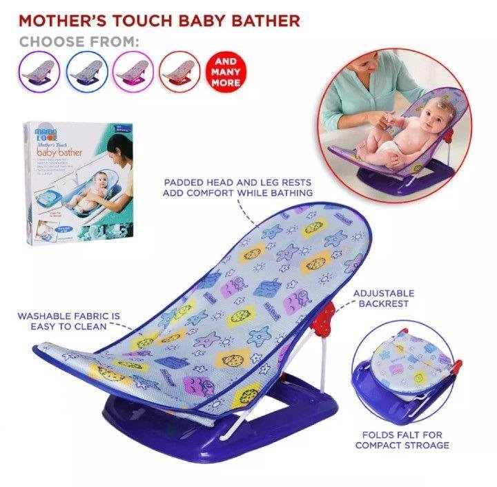 Motherβs Touch Baby Bather | Adjustable Foldable Baby Bath Seat with Padded Head & Leg Support - Image 3