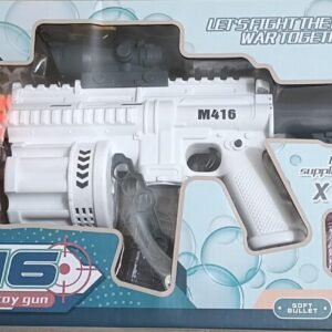M416 Multi-Function Toy Gun with Soft Foam Bullets, Colorful Bubble Blower, and Cool Lighting – 2-in-1 Action Blaster Play Set for Kids Age 6+