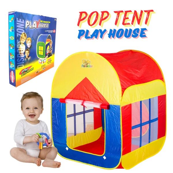Kids Paradise Pop-Up Tent Play House – Colorful Indoor & Outdoor Portable Playhouse Castle with Breathable Mesh Windows for Toddlers and Kids