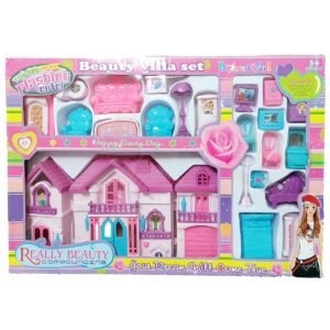 Really Beauty Villa Set | Large DIY Dollhouse Playset with Miniature Furniture, Rooms & Fashion Doll for Kids (Ages 3+)