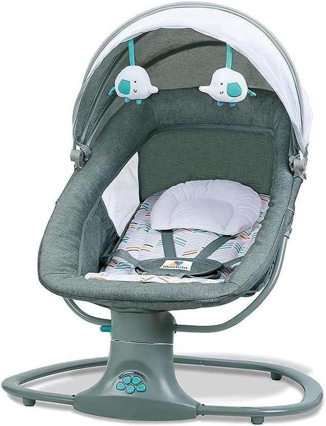 Baby Rocker Bouncer with Canopy & Safety Harness - Image 3