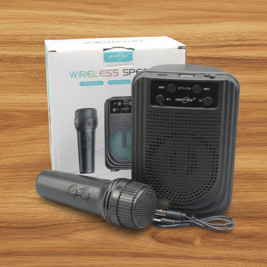 Portable Wireless Bluetooth Speaker with Wireless Microphone – Rechargeable Mini Karaoke Speaker, Portable PA Sound System - Image 2