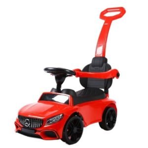 Kids Luxury Ride-On Push Car for Toddlers – Sports Car Baby Walker with Steering Wheel, Safety Guard, Comfortable Seat & Parent Push Handle | Red