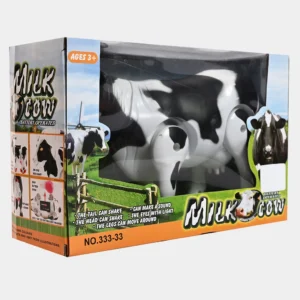 Battery Operated Walking Cow Toy for Kids – Interactive Moving Milk Cow with Shaking Head & Tail, Sound, Light-Up Eyes & Moving Legs | Ages 3+