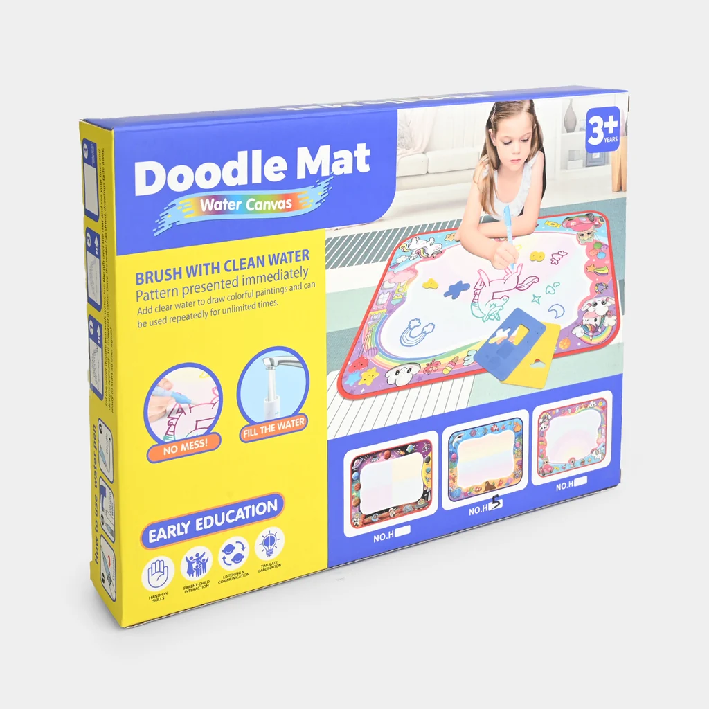 Reusable Water Doodle Mat for Kids – 80×60cm Magic Drawing Mat with Water Pens & Stencils - Image 3