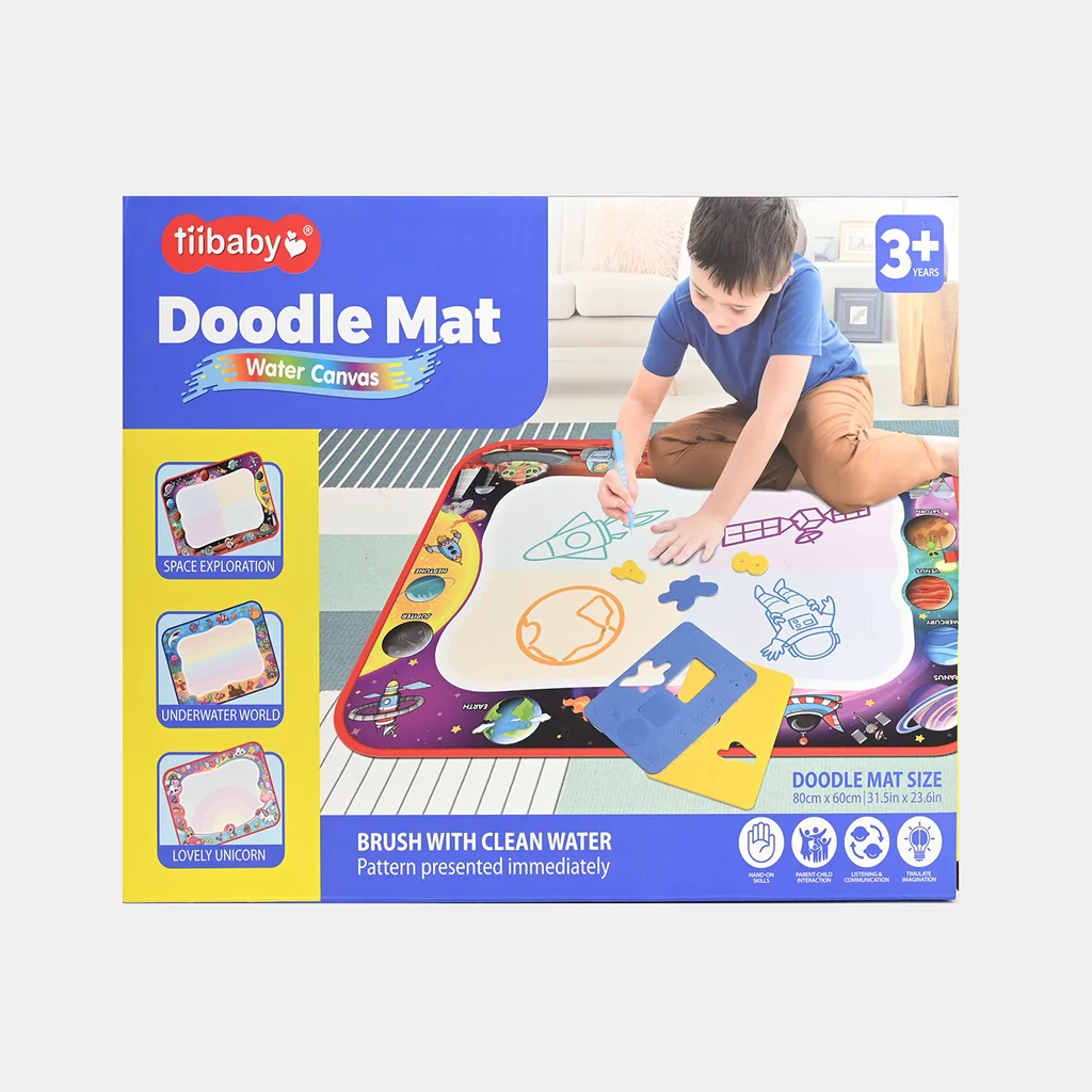 Reusable Water Doodle Mat for Kids – 80×60cm Magic Drawing Mat with Water Pens & Stencils