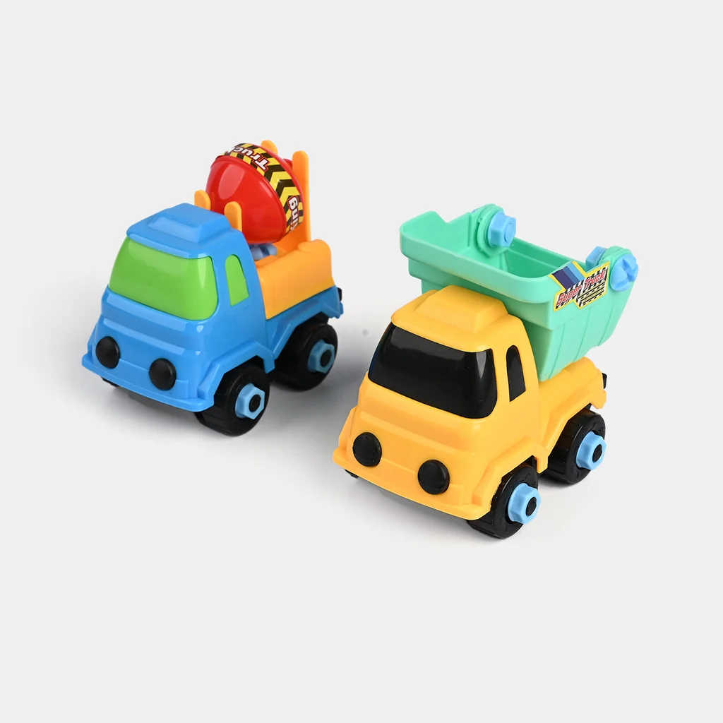 DIY Take-Apart Construction Truck Set – 4-Pack Assembly Engineering Vehicles with Screwdriver and Wrench Toy for Kids - Image 3