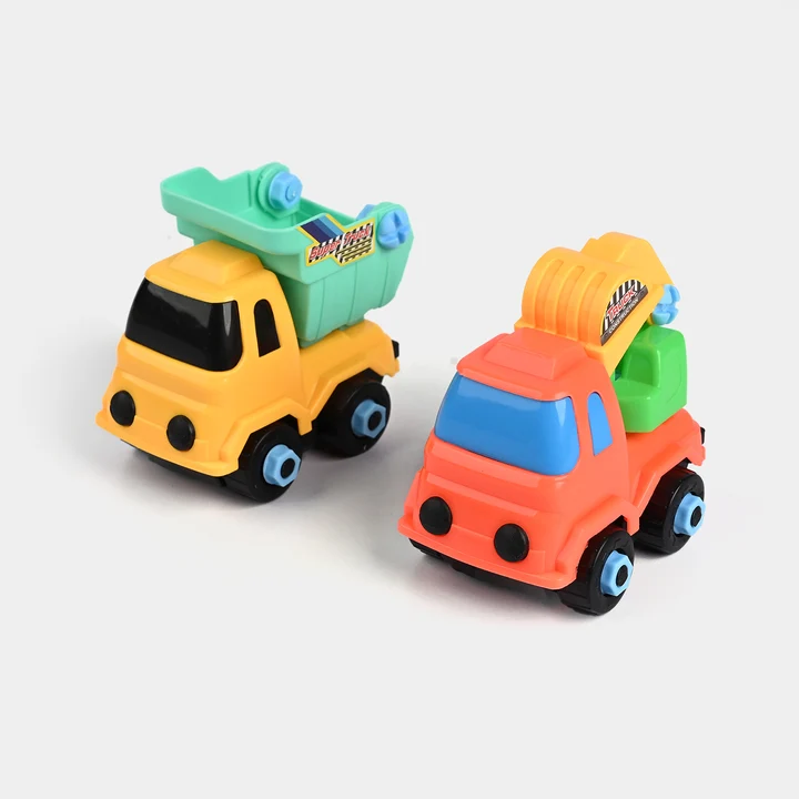 DIY Take-Apart Construction Truck Set – 4-Pack Assembly Engineering Vehicles with Screwdriver and Wrench Toy for Kids - Image 2