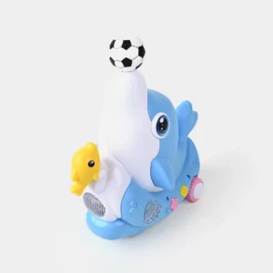 Dolphin Concert Musical Toy with Balancing Soccer Ball, Flashing Lights, and Bump-and-Go Action – Interactive Toddler Toy