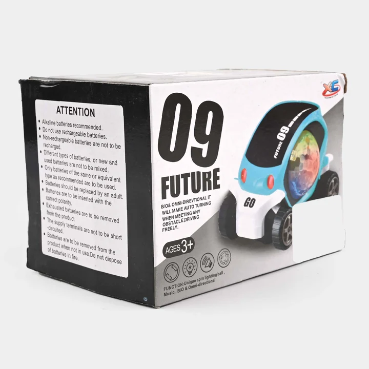 09 Future Omni-Directional Stunt Car Toy for Kids | Automatic Obstacle Avoiding LED Light-Up Musical Car - Image 2
