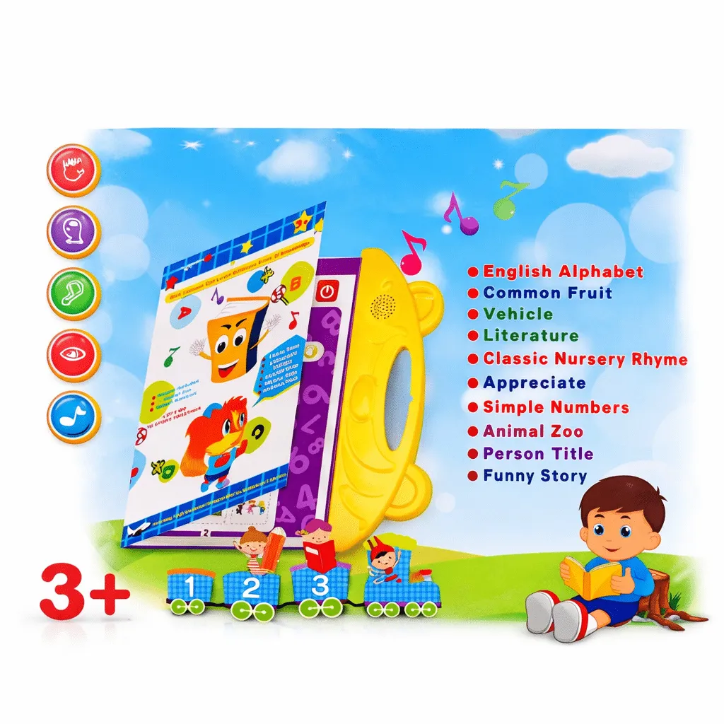 Interactive Educational Learning Book for Kids 3+ – Talking Learning Toy with English Alphabet, Numbers, Fruits, Animals, Vehicles & Nursery Rhymes - Image 2