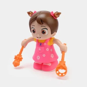 Electric Stunt Flip Girl Toy with Hand Clap & Voice Control, 360° Backflip Action, Lights, and Music – Interactive Toy for Kids