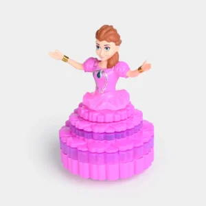 Rotating Princess Dancing Toy with 3D Lights, Musical Sound, and Bump-and-Go Action – Pink Princess Doll for Kids