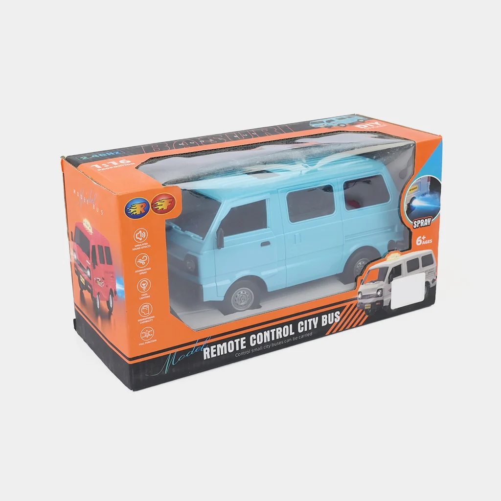 Remote Control City Bus Toy for Kids | RC Mini Bus with Spray Function, Lights & Sounds - Image 2
