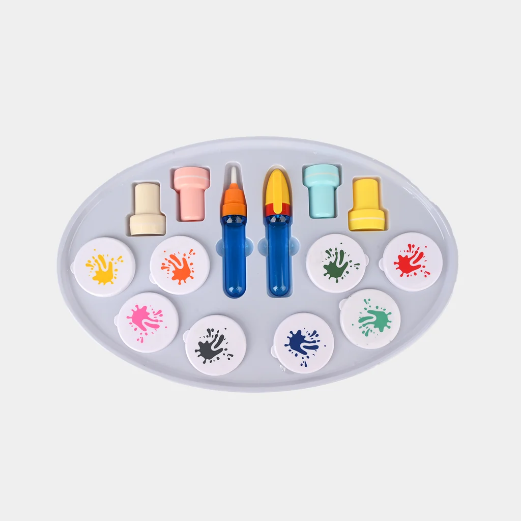Color Draw Magical Paint Brush & Stamp Set – Mess-Free Special Oil Coloring Kit with 4 Stamps, Pens & 18 Drawing Sheets, Creative Educational Toy - Image 2