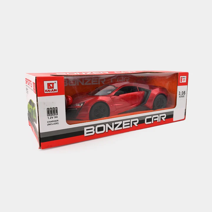 Bonzer Sports Car Toy 1:16 Scale | Red Toy Car with Rechargeable Battery & Charger for Kids 6+ - Image 2
