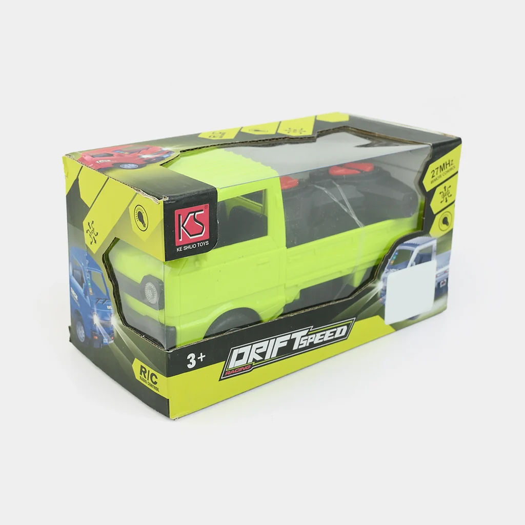 Remote Control Green Pickup Truck Toy for Kids | RC Drift Speed Car with Lights & 27MHz Remote - Image 3