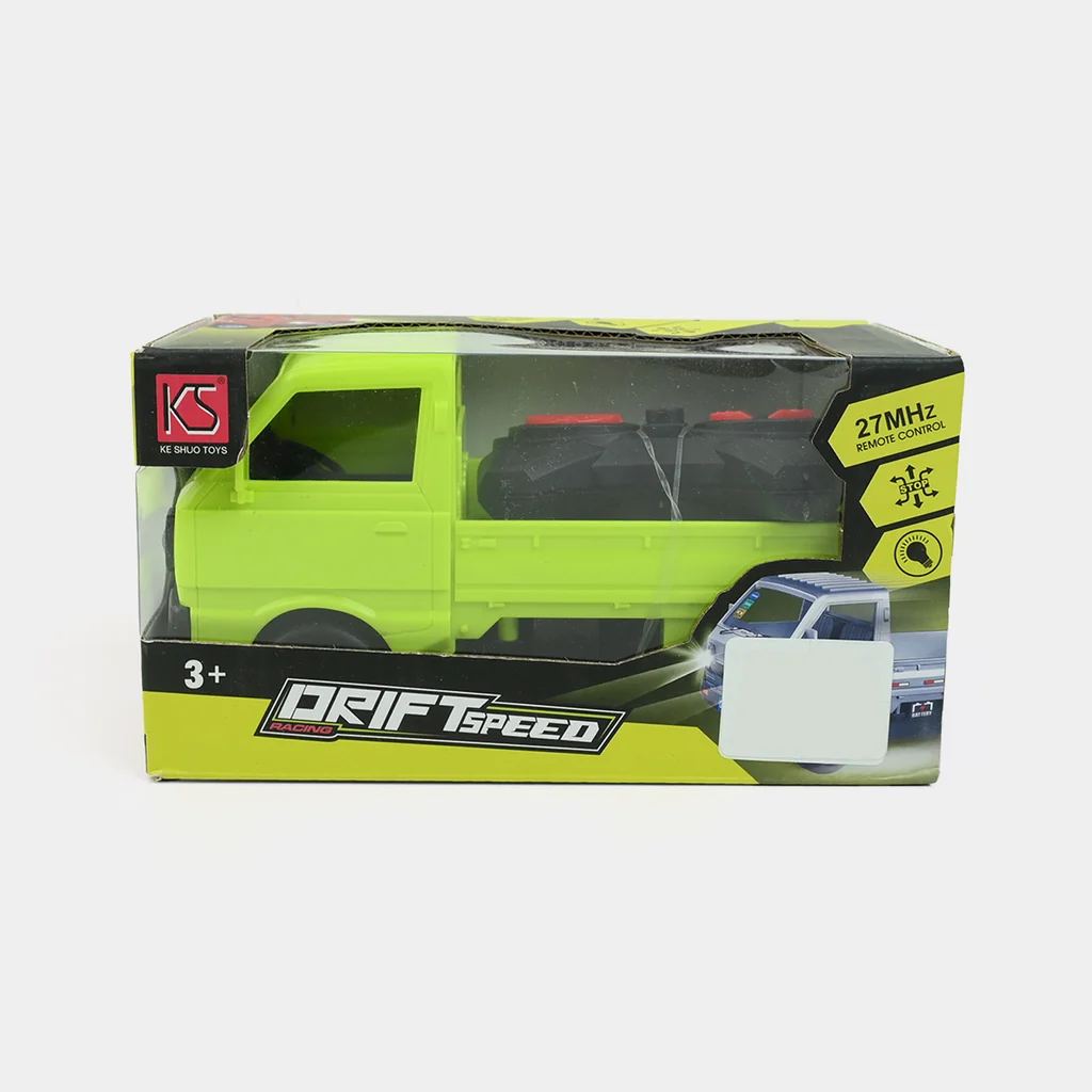 Remote Control Green Pickup Truck Toy for Kids | RC Drift Speed Car with Lights & 27MHz Remote - Image 2