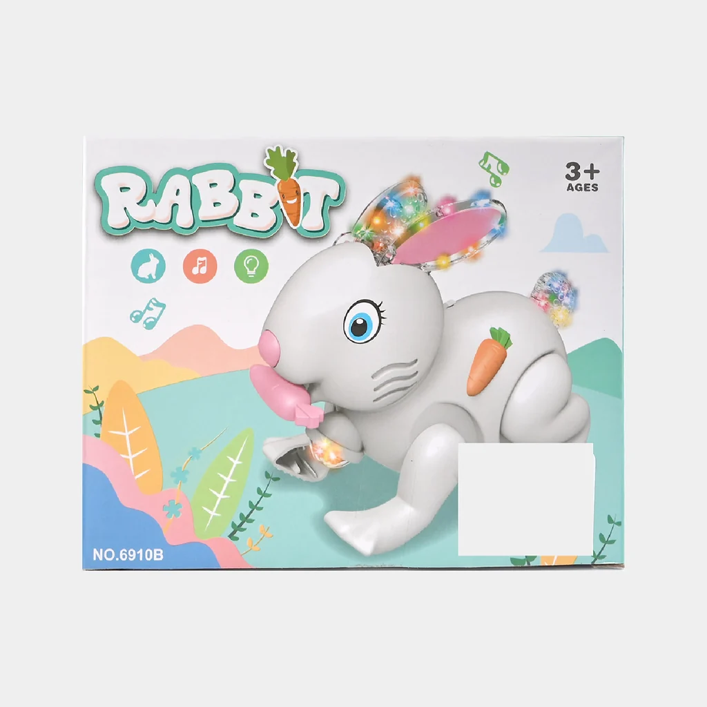 Dancing Bunny Rabbit Toy for Kids | Light Up Musical Rabbit with Moving Ears & Rotating Action | Cute Interactive Baby Toy