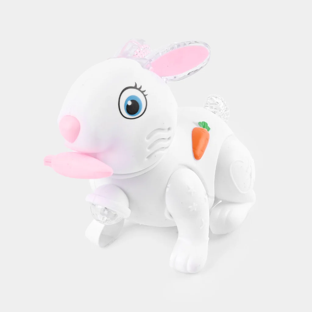 Dancing Bunny Rabbit Toy for Kids | Light Up Musical Rabbit with Moving Ears & Rotating Action | Cute Interactive Baby Toy - Image 2
