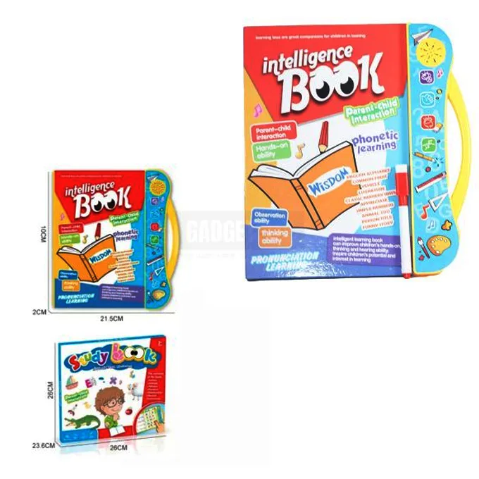 Intelligence Book & Study Book Set – Electronic Interactive Phonetic Learning Sound Book with English Alphabet, Numbers, Rhymes & Writing Pen - Image 2