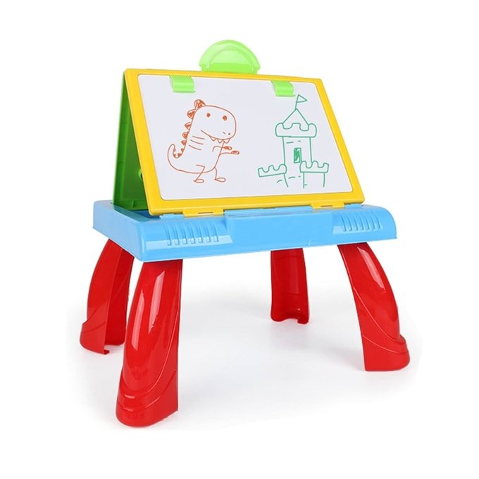 3-in-1 Learn & Interactive Activity Desk – Projection Painting, Chalkboard & Whiteboard Educational Drawing Table with Slides and Water Pens - Image 3