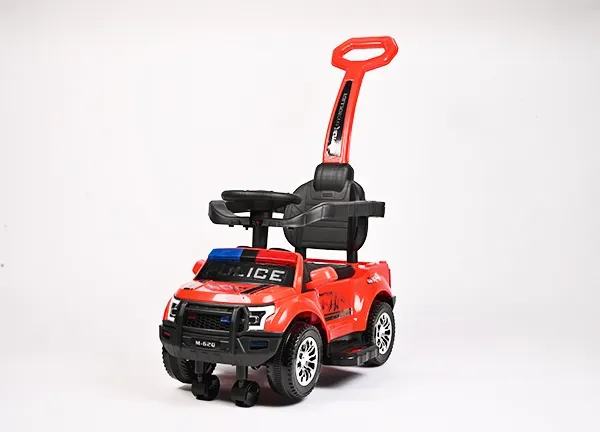 Kids Police Car Push Ride-On Toy with Steering Wheel, Parent Push Handle, Comfortable Seat & Realistic Police Design
