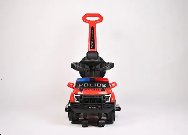 Kids Police Car Push Ride-On Toy with Steering Wheel, Parent Push Handle, Comfortable Seat & Realistic Police Design - Image 4