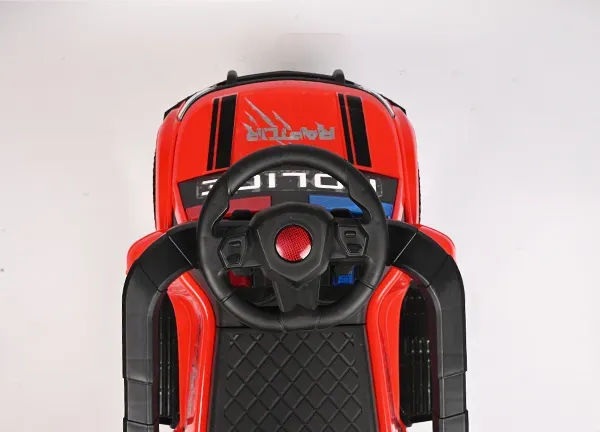 Kids Police Car Push Ride-On Toy with Steering Wheel, Parent Push Handle, Comfortable Seat & Realistic Police Design - Image 2